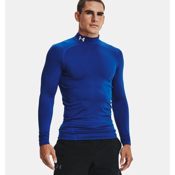 NWT Under Armour ColdGear Men's Compression Mock Long Sleeve in Royal sz Medium - Picture 1 of 7